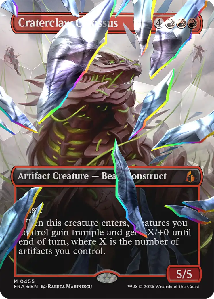 Craterclaw Colossus (Borderless) (Facet Foil) [Reality Fracture] | Red Claw Gaming