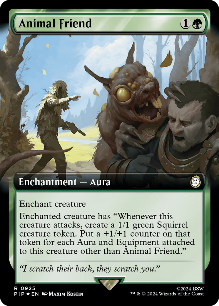 Animal Friend (Extended Art) (Surge Foil) [Fallout] MTG Single Magic: The Gathering | Red Claw Gaming