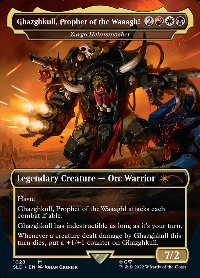 Ghazghkull, Prophet of the Waaagh! - Zurgo Helmsmasher (Borderless) [Secret Lair Drop Series] MTG Single Magic: The Gathering | Red Claw Gaming