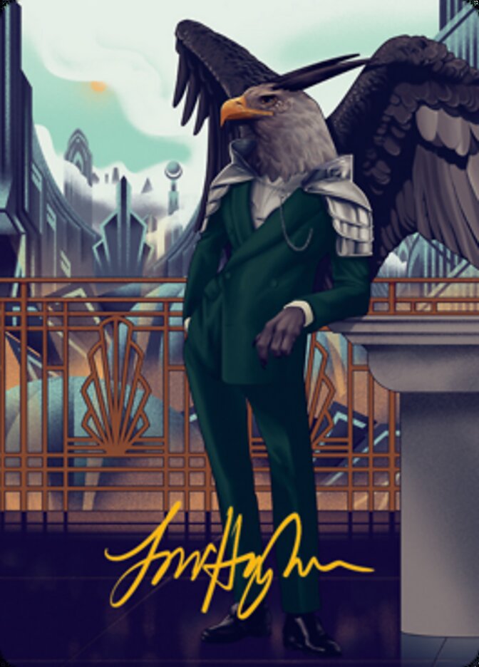 Falco Spara, Pactweaver 2 Art Card (Gold-Stamped Signature) [Streets of New Capenna Art Series] MTG Single Magic: The Gathering | Red Claw Gaming