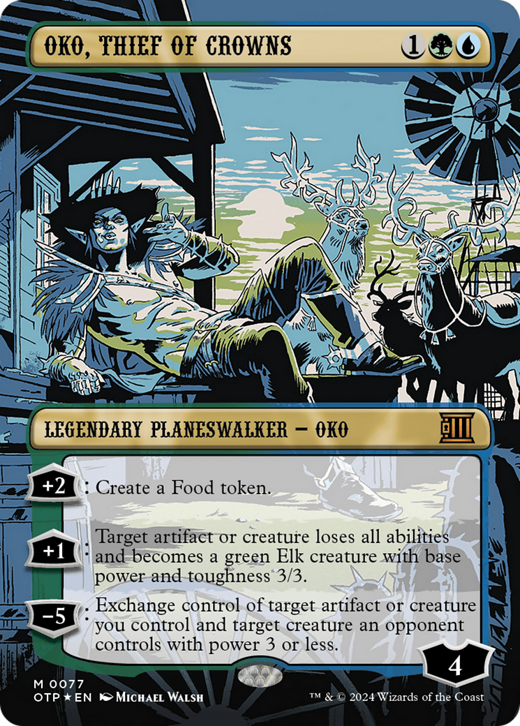 Oko, Thief of Crowns (Textured Foil) [Outlaws of Thunder Junction: Breaking News] MTG Single Magic: The Gathering | Red Claw Gaming