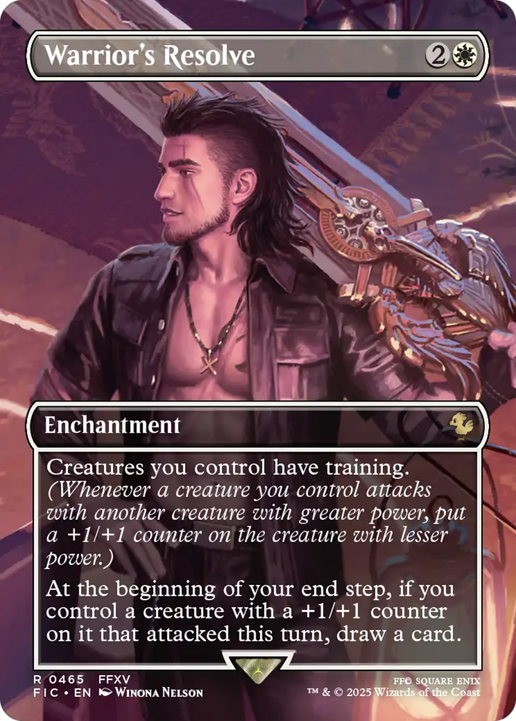 Warrior's Resolve (Borderless) [FINAL FANTASY Commander] MTG Single Magic: The Gathering | Red Claw Gaming