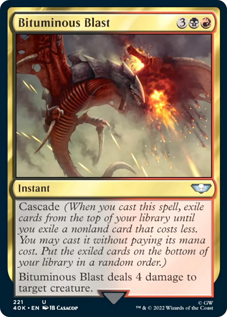 Bituminous Blast (Surge Foil) [Warhammer 40,000] MTG Single Magic: The Gathering | Red Claw Gaming