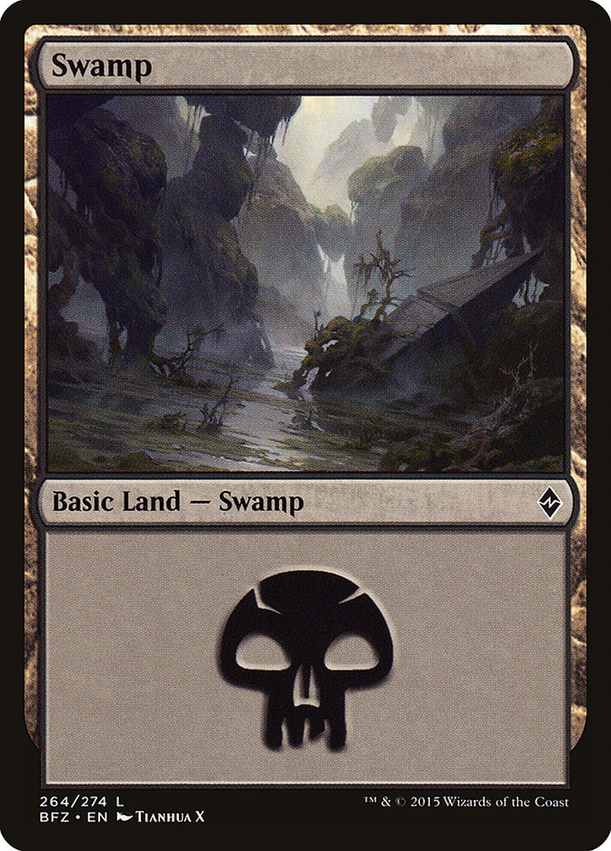 Swamp (264) [Battle for Zendikar] MTG Single Magic: The Gathering | Red Claw Gaming