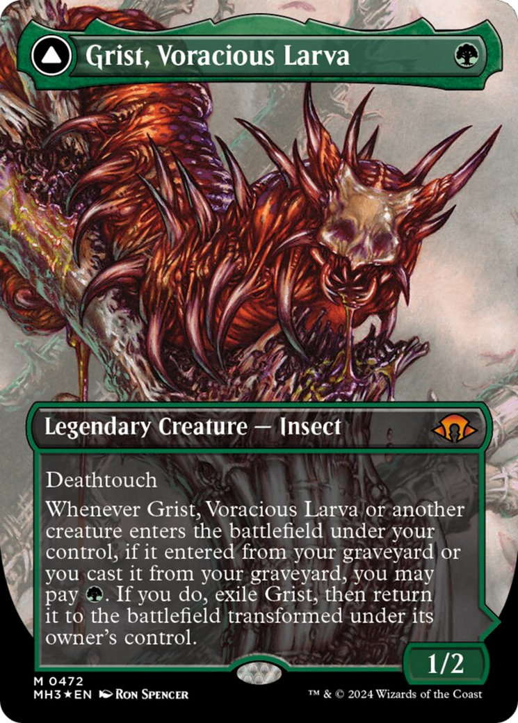 Grist, Voracious Larva // Grist, the Plague Swarm (Borderless) (Textured Foil) [Modern Horizons 3] MTG Single Magic: The Gathering | Red Claw Gaming