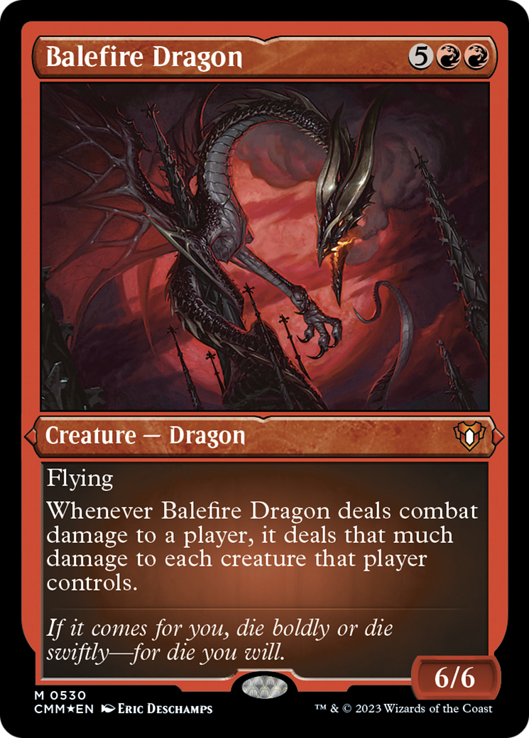 Balefire Dragon (Foil Etched) [Commander Masters] MTG Single Magic: The Gathering | Red Claw Gaming