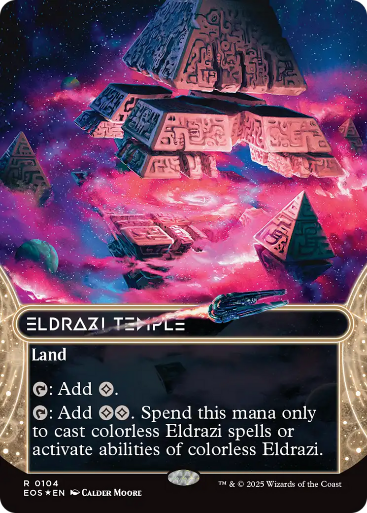 Eldrazi Temple (0104) (Borderless) (Galaxy Foil) [Edge of Eternities: Stellar Sights] MTG Single Magic: The Gathering | Red Claw Gaming