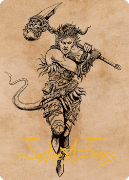 Karlach, Fury of Avernus Art Card (54) (Gold-Stamped Signature) [Commander Legends: Battle for Baldur's Gate Art Series] MTG Single Magic: The Gathering | Red Claw Gaming