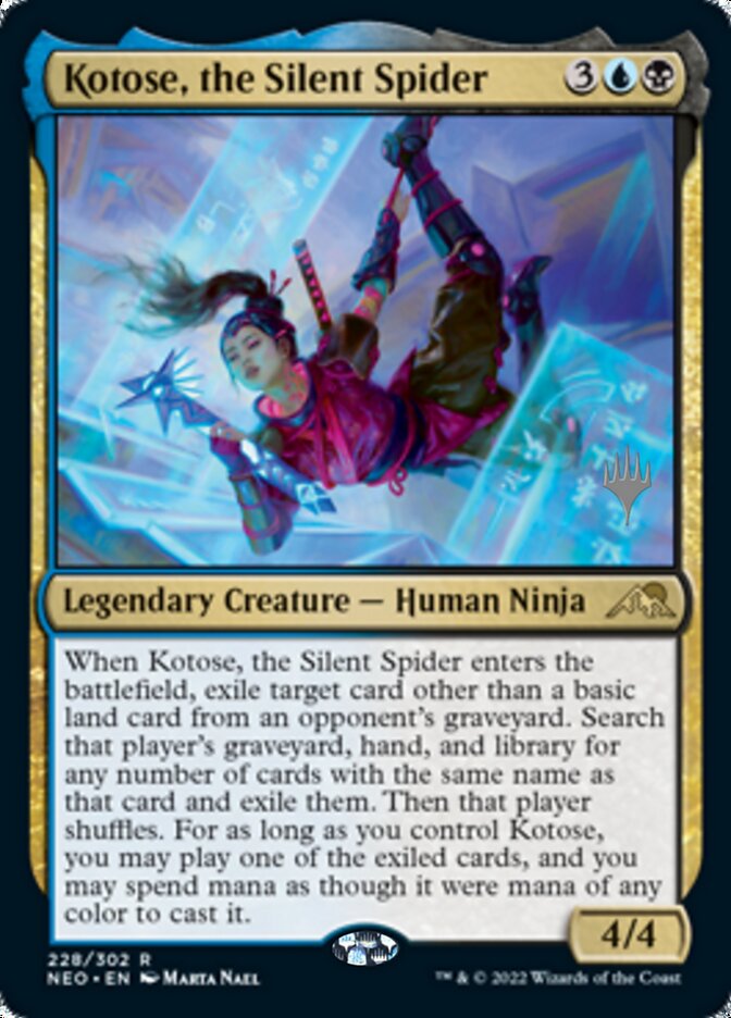 Kotose, the Silent Spider (Promo Pack) [Kamigawa: Neon Dynasty Promos] MTG Single Magic: The Gathering | Red Claw Gaming