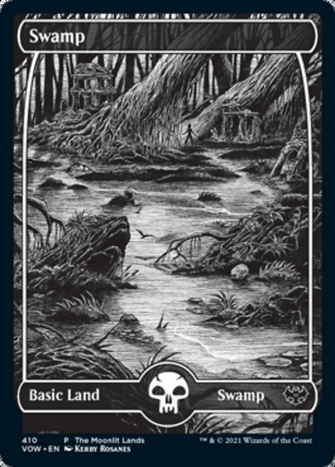 Swamp (The Moonlit Lands) (Foil Etched) [Innistrad: Crimson Vow Promos] MTG Single Magic: The Gathering | Red Claw Gaming