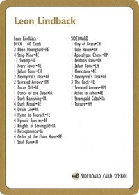 1996 Leon Lindback Decklist Card [World Championship Decks] MTG Single Magic: The Gathering | Red Claw Gaming