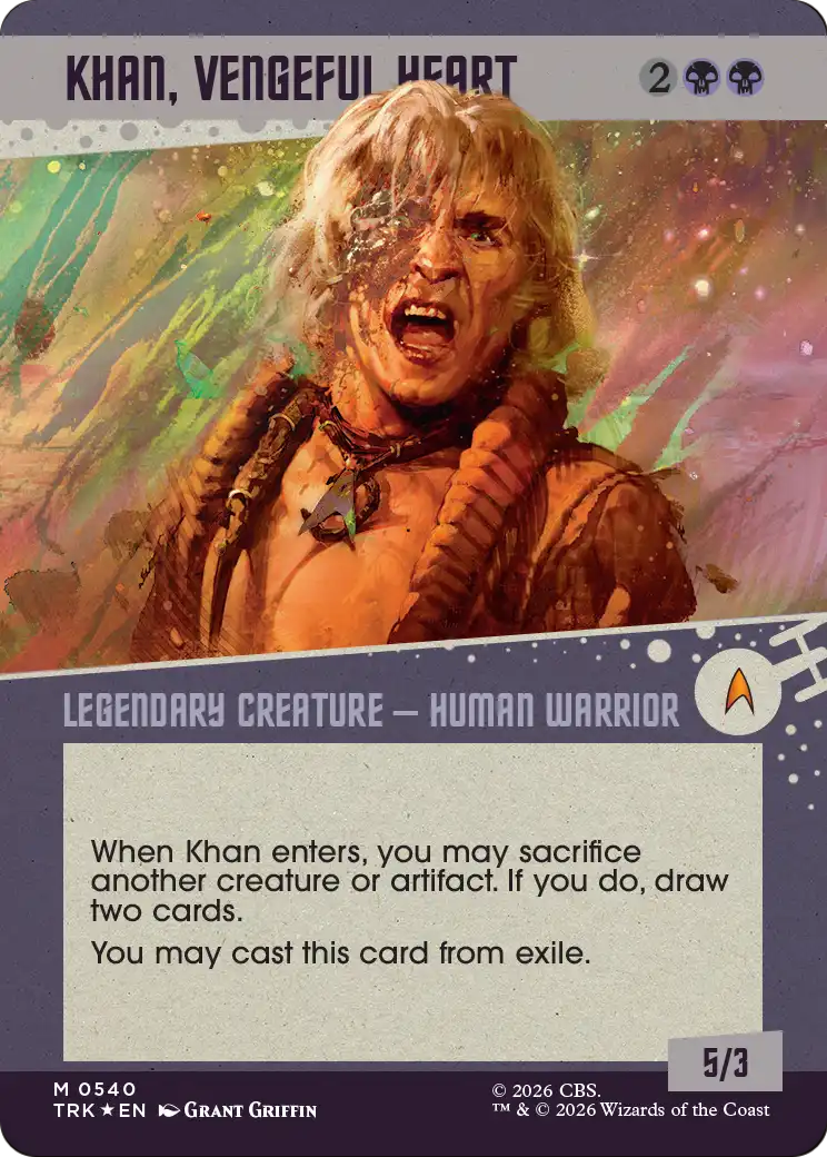 Khan, Vengeful Heart (Showcase) (Surge Foil) [Star Trek] MTG Single Magic: The Gathering | Red Claw Gaming