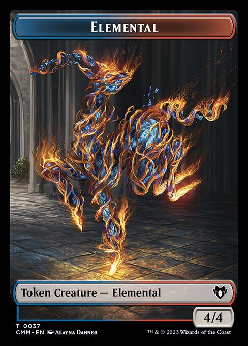 Treasure // Elemental (0037) Double-Sided Token [Commander Masters Tokens] MTG Single Magic: The Gathering | Red Claw Gaming