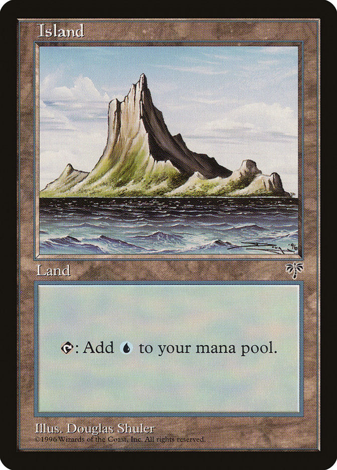Island (No Tree / Blue Sky / Peak on Left) [Mirage] MTG Single Magic: The Gathering | Red Claw Gaming