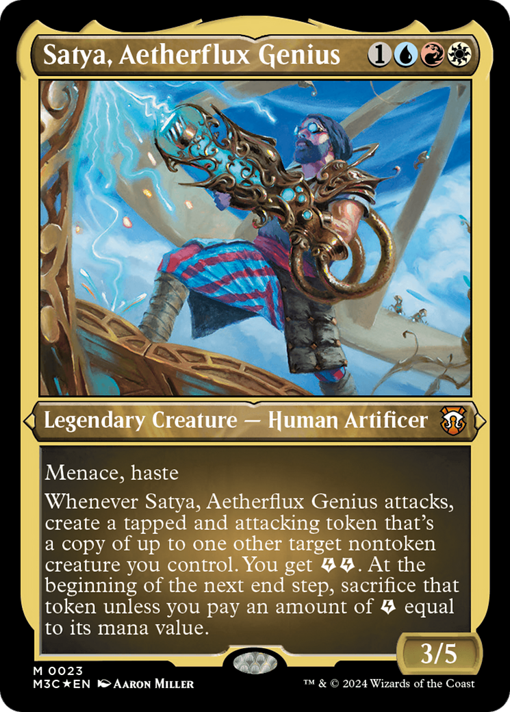 Satya, Aetherflux Genius (Foil Etched) [Modern Horizons 3 Commander] MTG Single Magic: The Gathering    | Red Claw Gaming