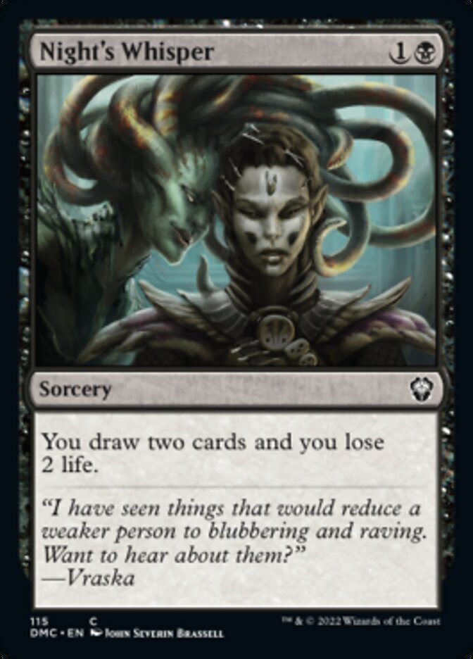 Night's Whisper [Dominaria United Commander] MTG Single Magic: The Gathering | Red Claw Gaming