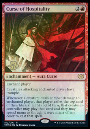 Curse of Hospitality [Innistrad: Crimson Vow Prerelease Promos] MTG Single Magic: The Gathering | Red Claw Gaming