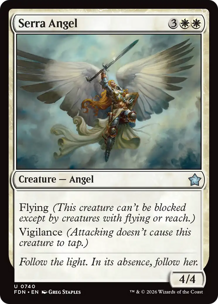 Serra Angel (0740) [Foundations] | Red Claw Gaming