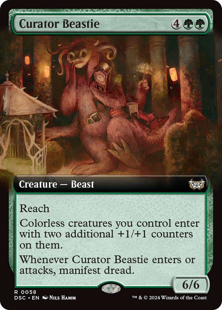 Curator Beastie (Extended Art) [Duskmourn: House of Horror Commander] MTG Single Magic: The Gathering | Red Claw Gaming