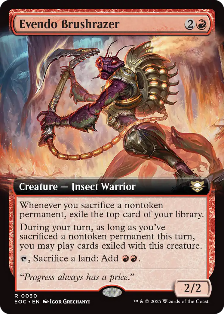 Evendo Brushrazer (Extended Art) [Edge of Eternities Commander] MTG Single Magic: The Gathering | Red Claw Gaming