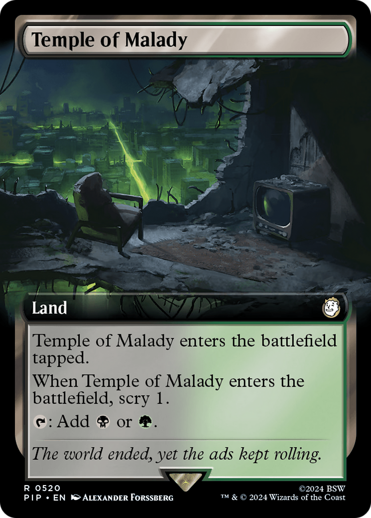 Temple of Malady (Extended Art) [Fallout] MTG Single Magic: The Gathering    | Red Claw Gaming