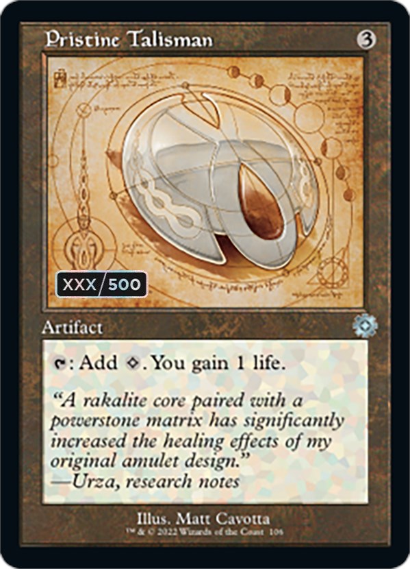 Pristine Talisman (Retro Schematic) (Serialized) [The Brothers' War Retro Artifacts] MTG Single Magic: The Gathering | Red Claw Gaming
