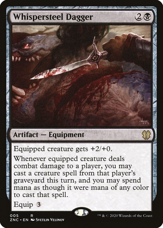 Whispersteel Dagger [Zendikar Rising Commander] MTG Single Magic: The Gathering | Red Claw Gaming