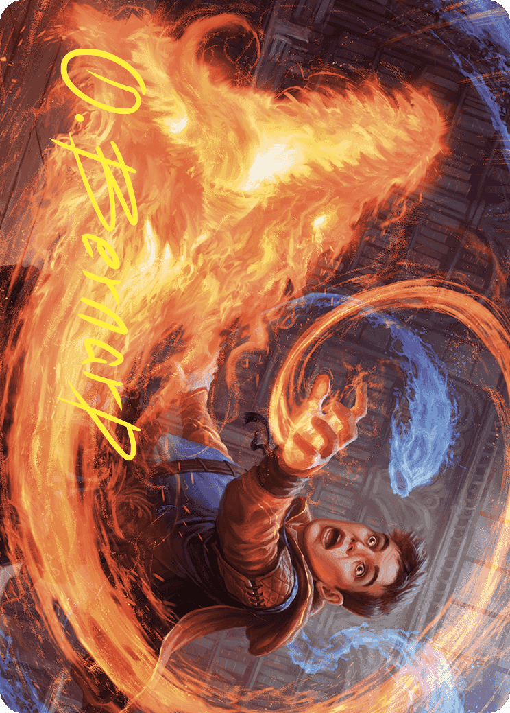 Frantic Firebolt Art Card (Gold-Stamped Signature) [Wilds of Eldraine Art Series] MTG Single Magic: The Gathering | Red Claw Gaming