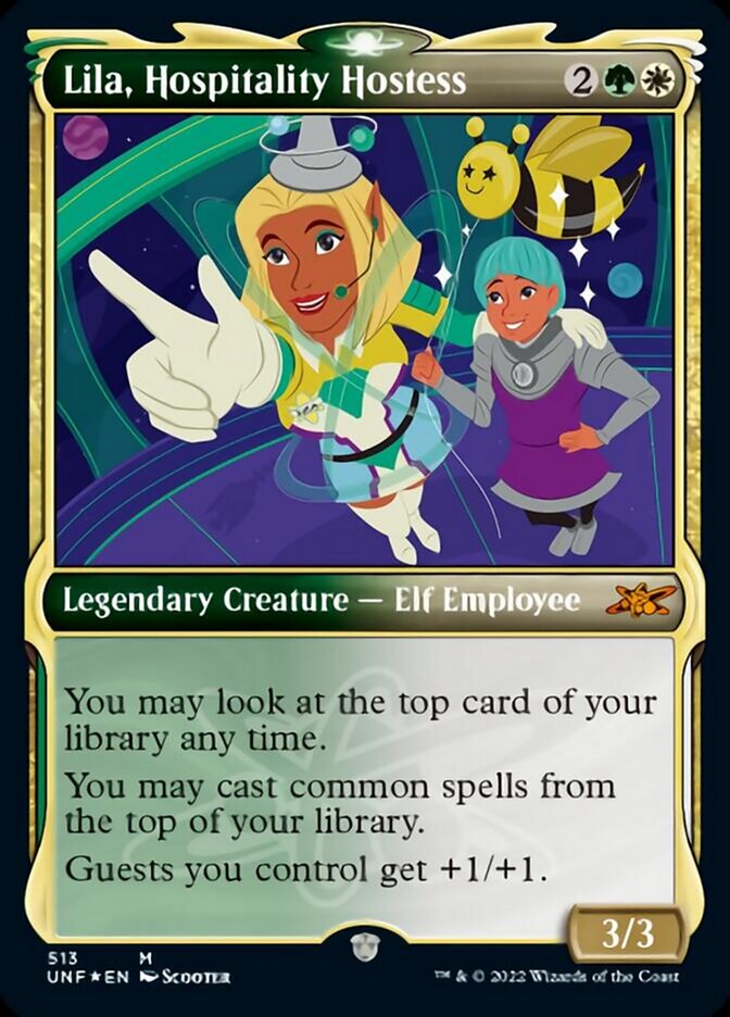 Lila, Hospitality Hostess (Showcase) (Galaxy Foil) [Unfinity] MTG Single Magic: The Gathering    | Red Claw Gaming