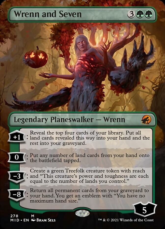 Wrenn and Seven (Borderless) [Innistrad: Midnight Hunt] MTG Single Magic: The Gathering | Red Claw Gaming