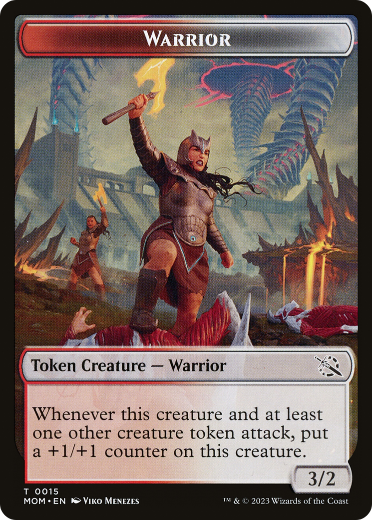 Warrior // Wrenn and Realmbreaker Emblem Double-Sided Token [March of the Machine Tokens] MTG Single Magic: The Gathering    | Red Claw Gaming