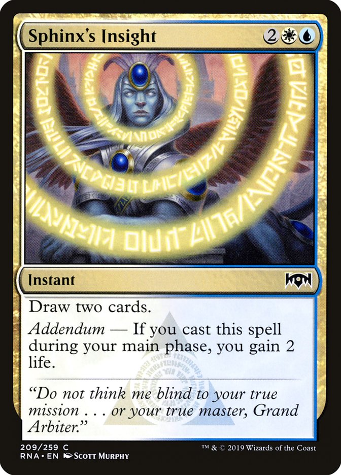 Sphinx's Insight [Ravnica Allegiance] MTG Single Magic: The Gathering | Red Claw Gaming