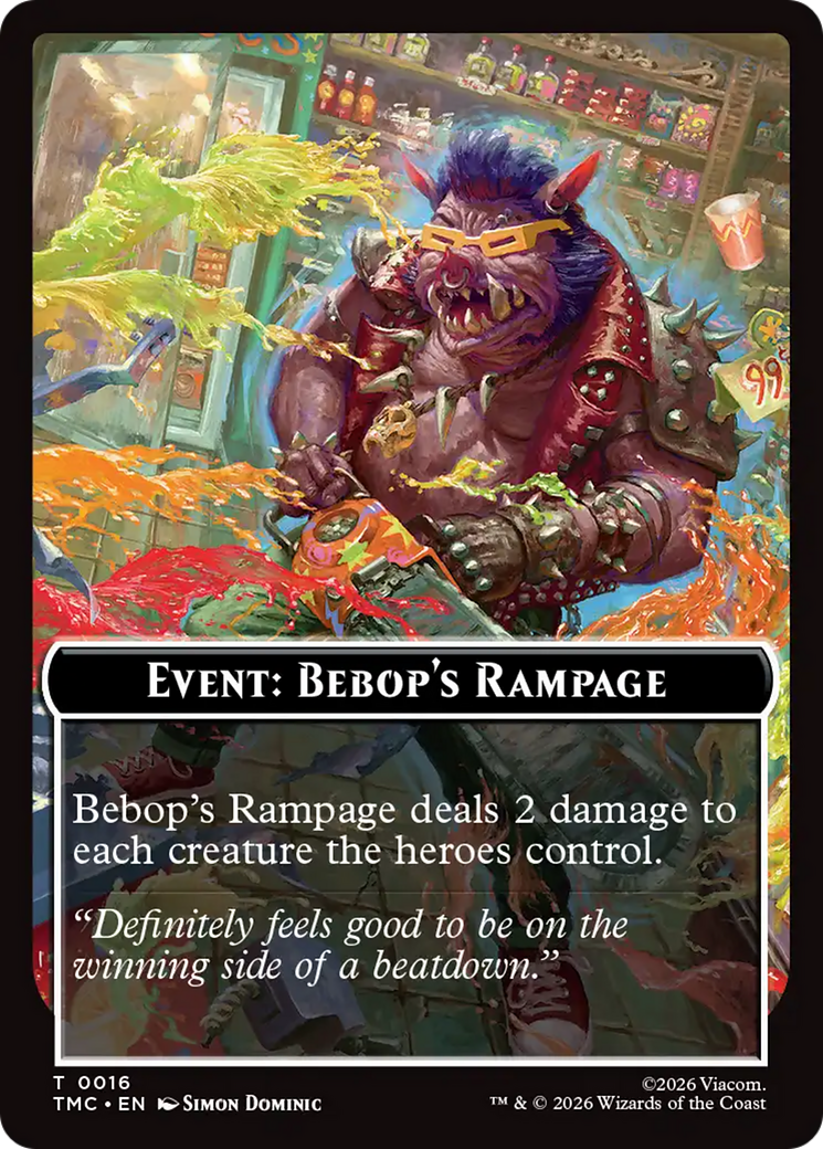 Event: Bebop's Rampage [Teenage Mutant Ninja Turtles Commander Tokens] MTG Single Magic: The Gathering | Red Claw Gaming