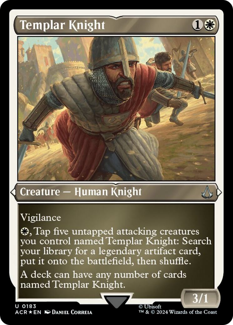 Templar Knight (Foil Etched) [Assassin's Creed] MTG Single Magic: The Gathering | Red Claw Gaming