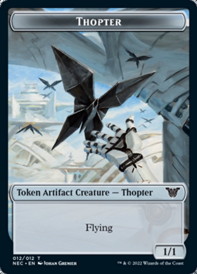 Thopter // Spirit (002) Double-Sided Token [Kamigawa: Neon Dynasty Commander Tokens] MTG Single Magic: The Gathering | Red Claw Gaming