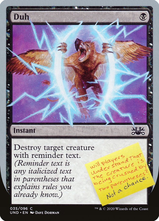 Duh [Unsanctioned] MTG Single Magic: The Gathering | Red Claw Gaming