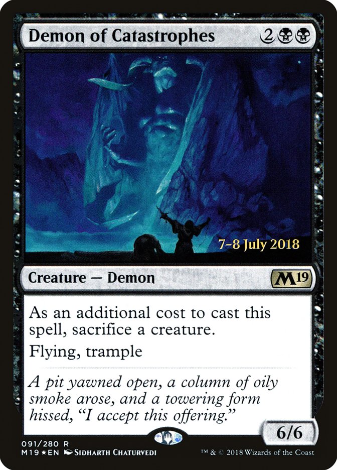Demon of Catastrophes [Core Set 2019 Prerelease Promos] MTG Single Magic: The Gathering | Red Claw Gaming