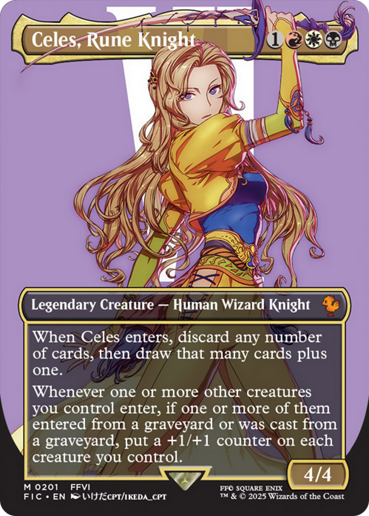 Celes, Rune Knight (Borderless) [FINAL FANTASY Commander] MTG Single Magic: The Gathering | Red Claw Gaming
