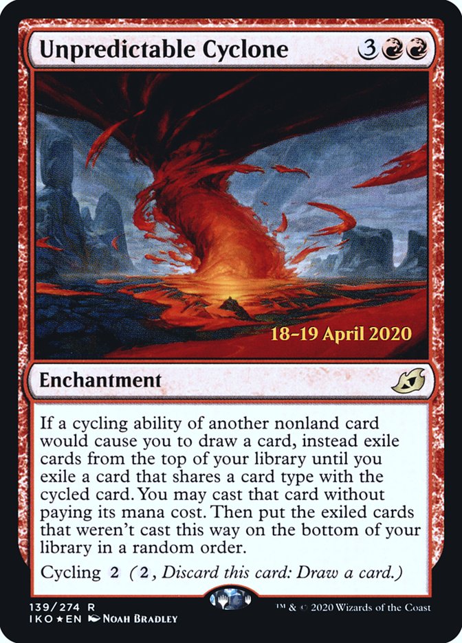 Unpredictable Cyclone [Ikoria: Lair of Behemoths Prerelease Promos] MTG Single Magic: The Gathering | Red Claw Gaming