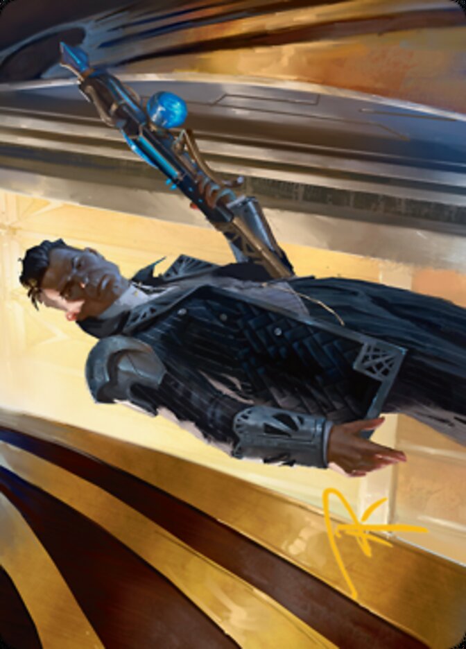 Backup Agent Art Card (Gold-Stamped Signature) [Streets of New Capenna Art Series] MTG Single Magic: The Gathering | Red Claw Gaming