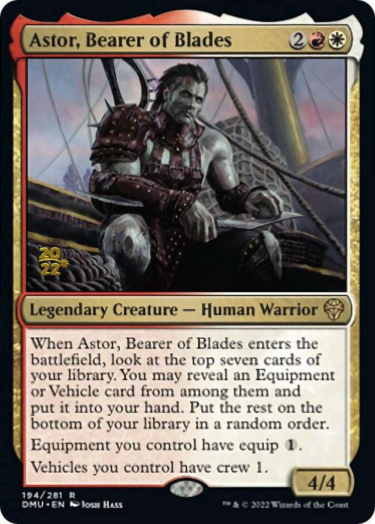 Astor, Bearer of Blades [Dominaria United Prerelease Promos] MTG Single Magic: The Gathering | Red Claw Gaming