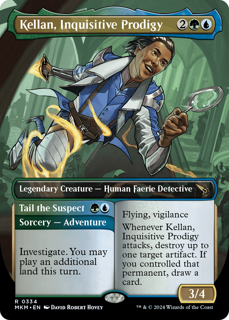 Kellan, Inquisitive Prodigy // Tail the Suspect (Borderless) [Murders at Karlov Manor] MTG Single Magic: The Gathering | Red Claw Gaming