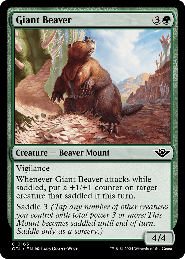 Giant Beaver [Outlaws of Thunder Junction] MTG Single Magic: The Gathering    | Red Claw Gaming