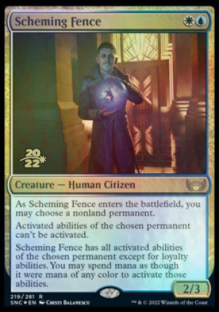 Scheming Fence [Streets of New Capenna Prerelease Promos] MTG Single Magic: The Gathering | Red Claw Gaming