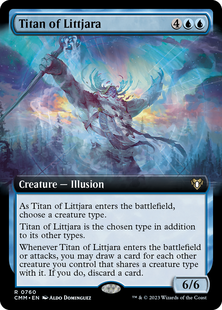 Titan of Littjara (Extended Art) [Commander Masters] MTG Single Magic: The Gathering | Red Claw Gaming
