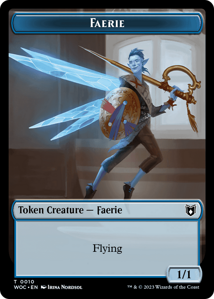 Faerie // Saproling Double-Sided Token [Wilds of Eldraine Commander Tokens] MTG Single Magic: The Gathering | Red Claw Gaming