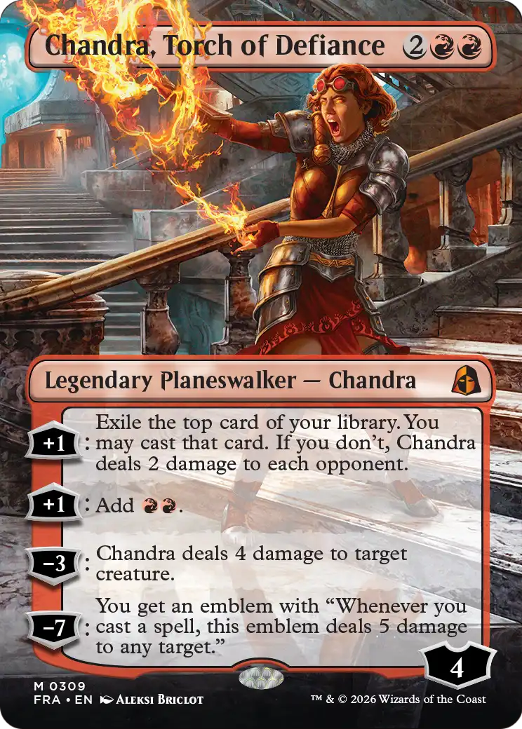 Chandra, Torch of Defiance (Borderless) [Reality Fracture] | Red Claw Gaming