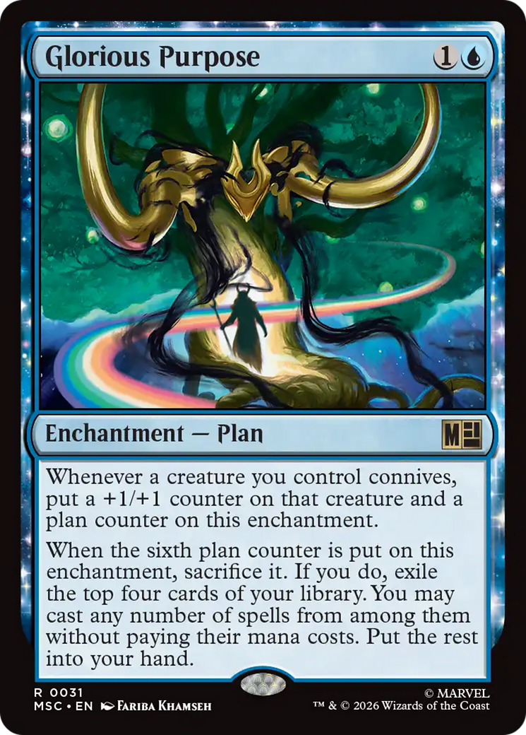 Glorious Purpose (Surge Foil) [Marvel Super Heroes Commander] MTG Single Magic: The Gathering | Red Claw Gaming