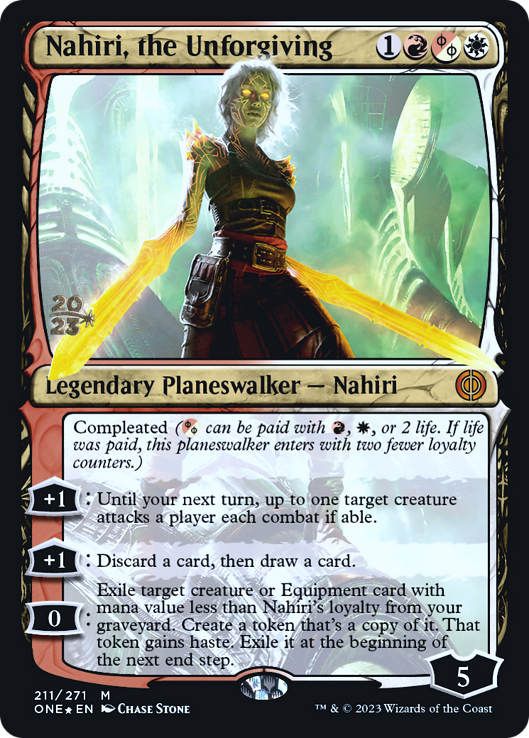 Nahiri, the Unforgiving [Phyrexia: All Will Be One Prerelease Promos] MTG Single Magic: The Gathering | Red Claw Gaming
