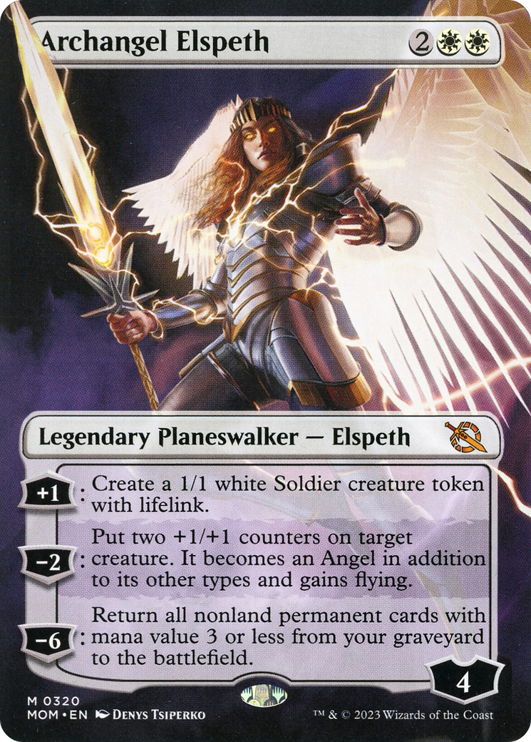 Archangel Elspeth (Borderless Alternate Art) [March of the Machine] MTG Single Magic: The Gathering    | Red Claw Gaming